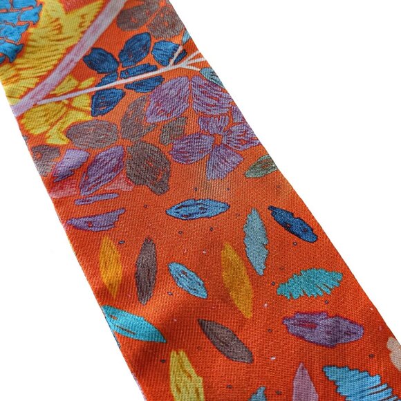HERMES ORANGE CHACUN FAIT SON NID SILK TWILLY SCARF - Picture 12 of 12